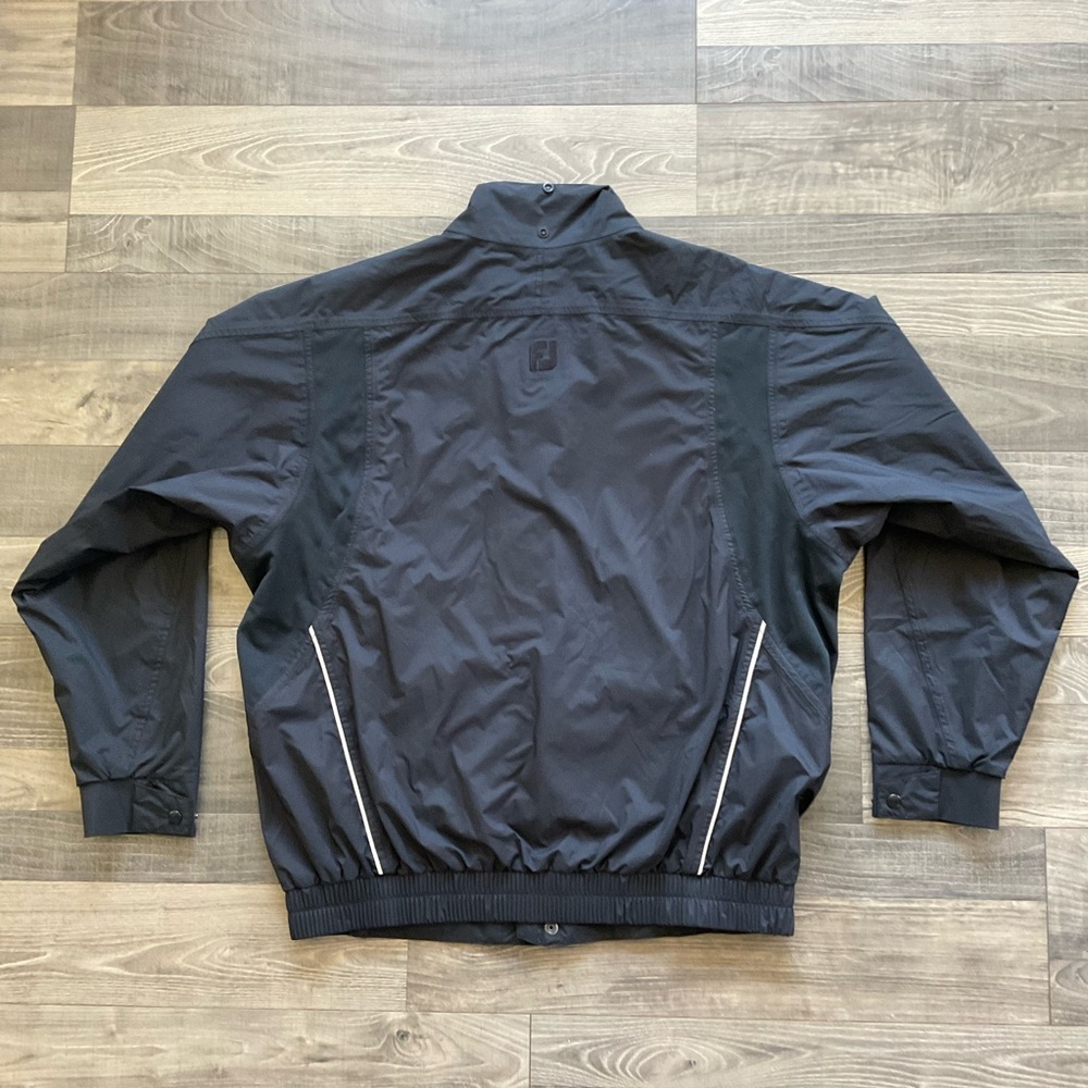 Dryjoys Footjoy FJ Golf Rain Windbreaker Jacket Men’s MEDIUM Black Full Zip - Picture 11 of 12